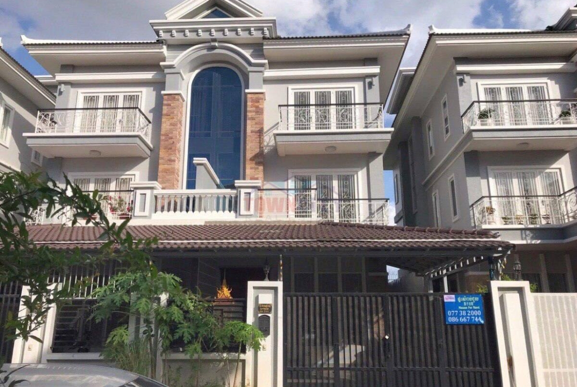 twin villa for rent in borey vimean phnom penh